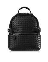 Kehli Mini Rucksack Metallic Gray Woven Leather