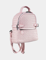 Kehli Mini Rucksack Metallic Gray Woven Leather