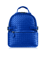 Kehli Mini Rucksack Metallic Gray Woven Leather