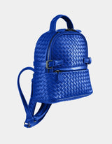 Kehli Mini Rucksack Metallic Gray Woven Leather