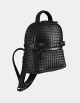 Kehli Mini Rucksack Metallic Gray Woven Leather