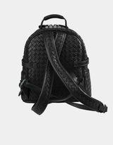 Kehli Mini Rucksack Metallic Gray Woven Leather