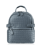 Kehli Mini Rucksack Metallic Gray Woven Leather