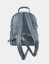 Kehli Mini Rucksack Metallic Gray Woven Leather