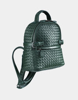 Kehli Mini Rucksack Metallic Gray Woven Leather