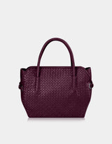 Pana Leather Diamond Weave Bag Bordeaux