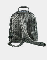 Kehli Mini Rucksack Metallic Gray Woven Leather