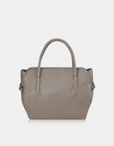 Pana Leather Diamond Weave Bag Mud