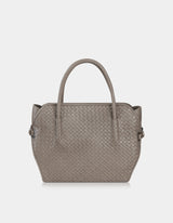 Pana Leather Diamond Weave Bag Mud