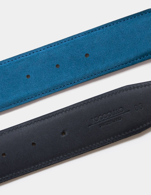 Solume Cobalt Blue Suede Leather Belt