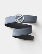 Marlo Grey Calf leather Belt,Dalia Dark Tone Buckle