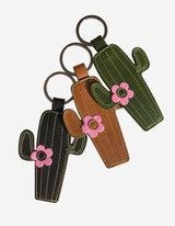 Cactus-Leather Keyring Black