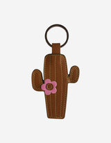 Cactus-Leather Keyring Brown