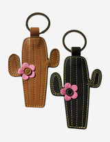 Cactus-Leather Keyring Brown