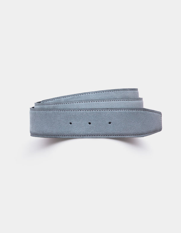 Marlo Grey Calf leather Belt,Dalia Dark Tone Buckle