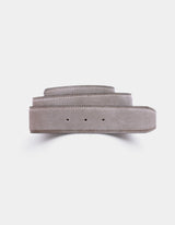 Marlo Warm Grey Suede Leather Dark Tone Buckle Belt