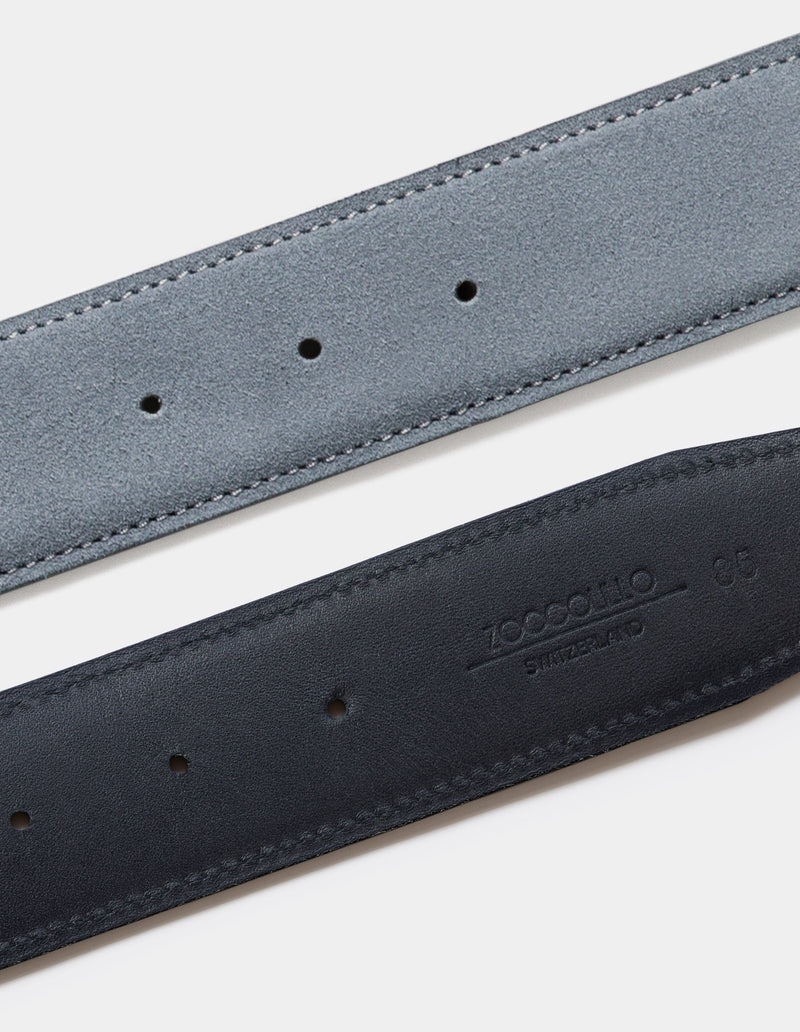 Marlo Grey Calf leather Belt,Dalia Dark Tone Buckle